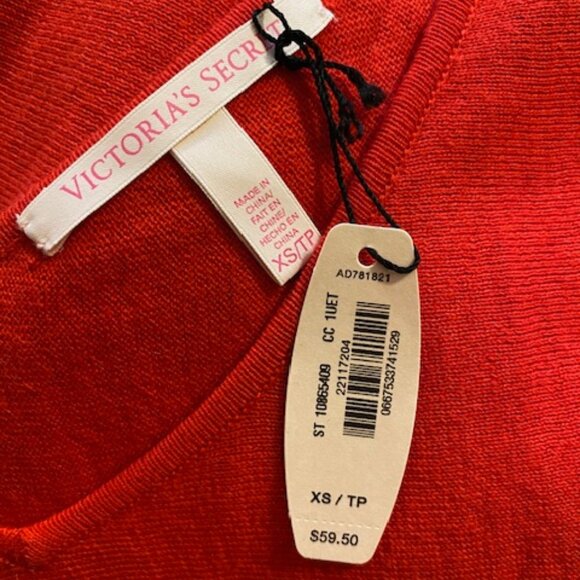 Victoria's Secret Dolman Sleeve V-Neck High-Low Sweater Raspberry Red Size XS - Picture 12 of 16